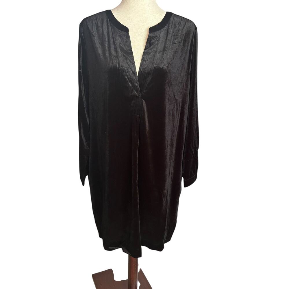Time And Tru Black Velour dress Plus Size 0X New NWT